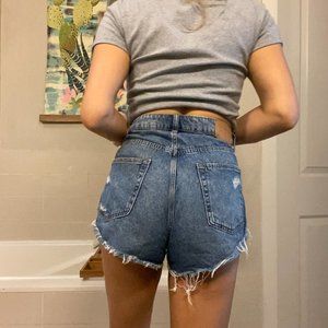 H&M Vintage Wash Cut-off High Rise Shorts - Sz 10